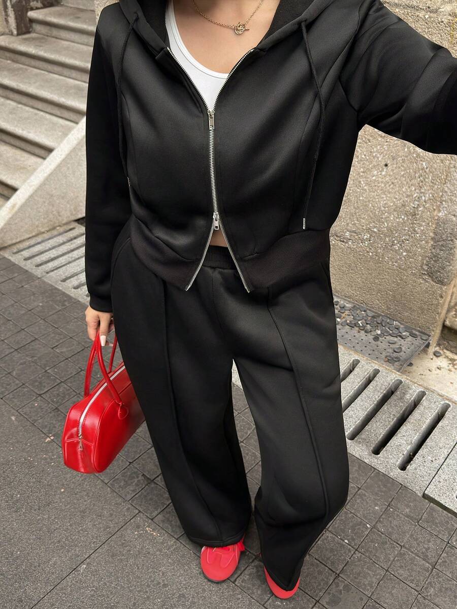 Muchica Bộ 2 áo hoodie có khóa kéo lót giữ nhiệt cỡ lớn - màu đen - Xem 1