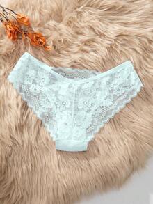女士无缝蕾丝边透明性感丁字裤