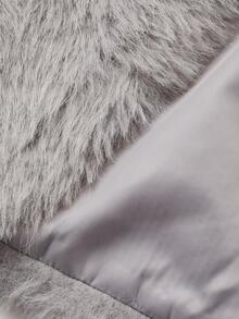 DAZY Tween Girls' Solid Color Casual Loose Faux Fur Vest, Autumn/Winter - Grey - View 7