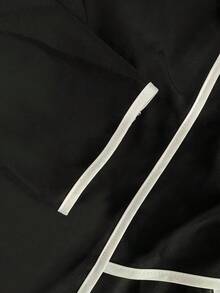 Franclia 大码女式优雅蝴蝶结袖口长袖衬衫，不对称下摆设计，百搭叠穿单品，适合办公和休闲场合穿着。 - 黑色 - 查看 4