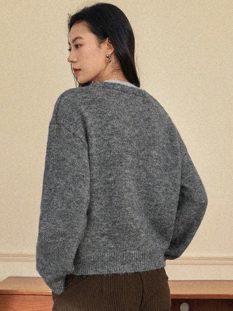 Women's Casual Solid Color Cardigan, Versatile For Autumn/Winter