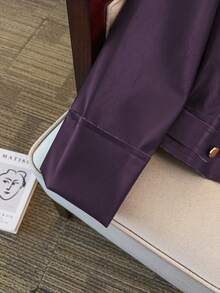 GlowEve CURVE 大码女式长袖短款夹克，新款时尚百搭休闲短款摩托车夹克，适合日常穿着，显瘦 - 紫色 - 查看 5