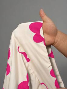 Slaydiva 新款休闲街头运动风弹力腰带阔腿裤，饰以全幅树枝印花，两侧配有立体工作口袋，专为女性设计。 - 玫紅色 - 查看 8