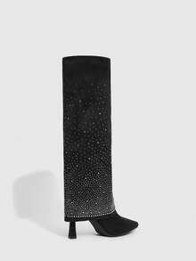 CUCCOO SZL Botas altas para mujer de tacón fino y puntera estrecha, de estilo casual y moda - Negro - Ver 10