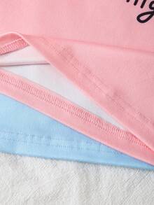 Bộ đồ ngủ vừa vặn cho bé gái, áo dài tay và quần legging, họa tiết hoạt hình hình mặt trăng, ngôi sao, đám mây dễ thương, làm từ vải mềm mại, thoải mái, thích hợp làm đồ mặc nhà cho trẻ em - Nhiều màu - Xem 7