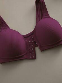 前扣式女士加厚吊带背心，易于穿着 - 中紫紅色 - 查看 7