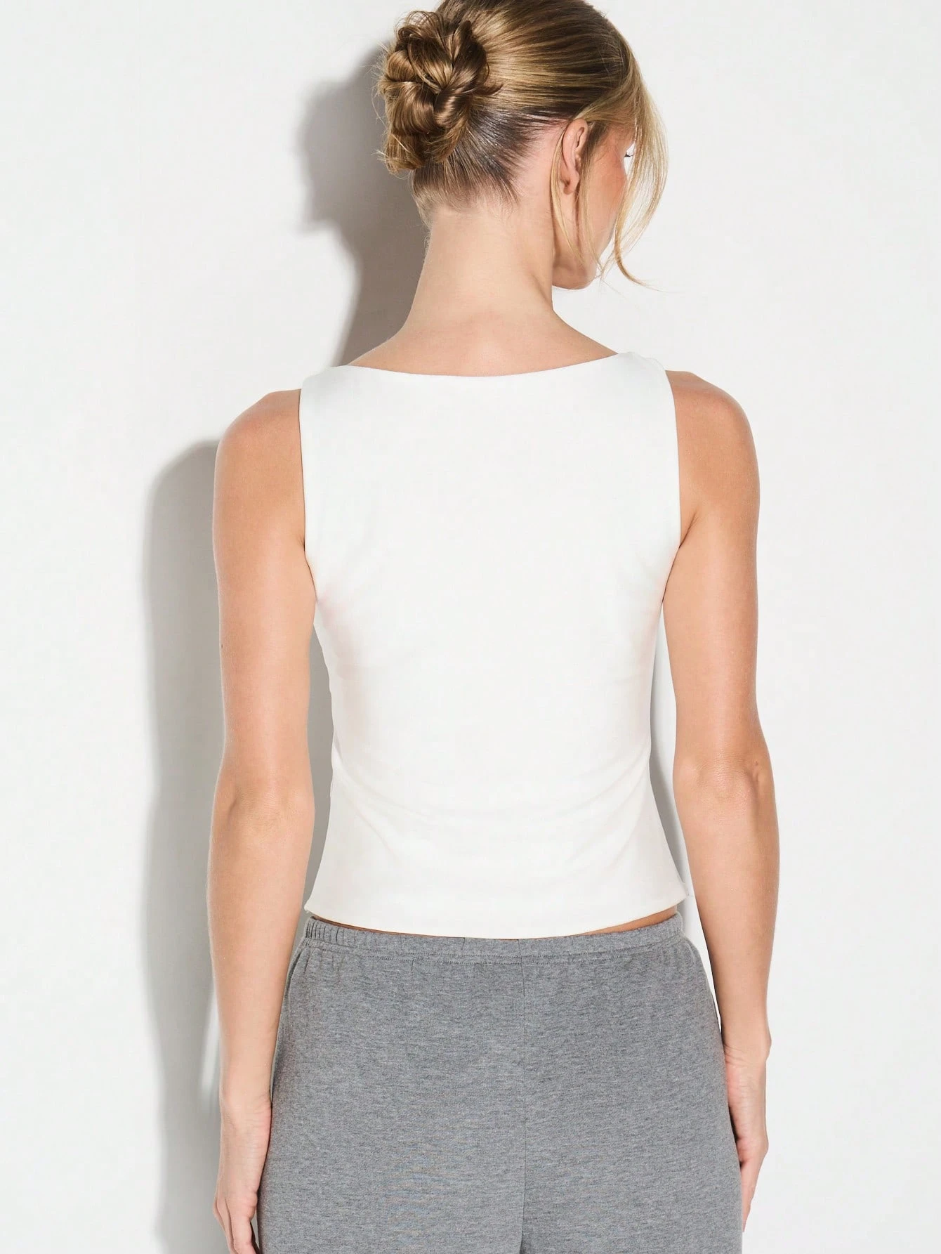 KIZN Square Neck Ribbed Tank Top