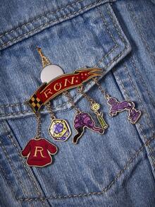 HARRY POTTER X SHEIN 1pc Fashionable Women's Cute Cartoon Series Brooch, Lightweight Luxury Niche, Casual Stylish, Suitable For Party, Concert/Festival - Gold - View 2