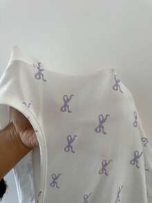 Lowkey Lull 2件套低调慵懒风全身蝴蝶结印花舒适露脐上衣和裤子家居服套装，时尚秋季睡衣家居服，女士冬季服装 - 彩色 - 查看 8