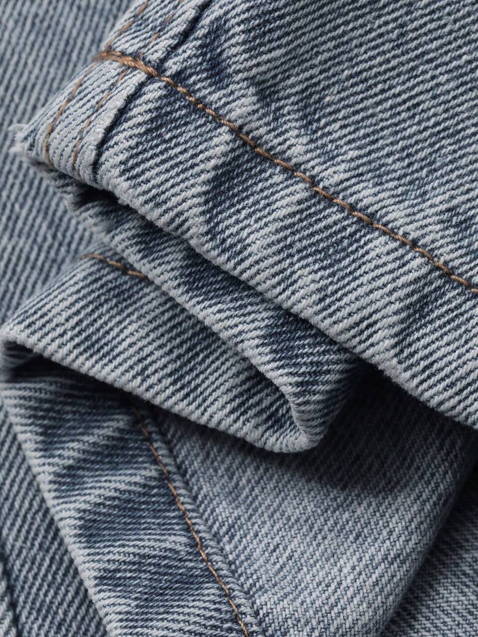 Men's Autumn Oblique Waist Button Washed Vintage Blue Jeans