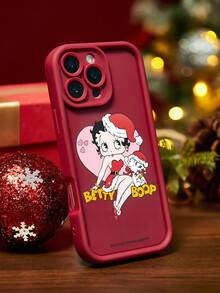 Betty Boop x SHEIN Fashion Phone Cases,Gift Ideas,Party,Holiday,Valentine's Day - Burgundy - View 1