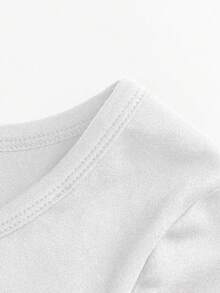 CovetEZ Women Casual Minimalist Crew Neck Long Sleeve Fitted Tee For Autumn Winter Suitable For Going Out - White - View 6