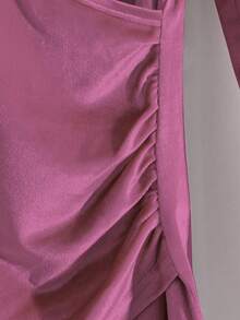 GlowEve Áo thun nữ màu mơ nhung thanh lịch, thích hợp cho mùa Thu/Đông. - Hồng - Xem 4