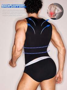 Manfinity Underwear&Sleepwear Basics 2件装加大码男士塑身压缩内衣，运动健身塑形背心