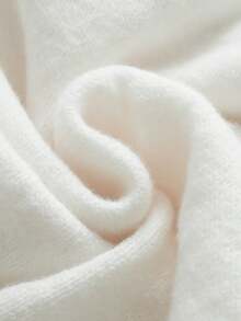 Franclia 女士优雅通勤极简时尚亮片拼接翻领插肩袖修身针织衫，适合秋季穿着，优雅时尚休闲通勤商务办公日常休闲百搭气质都市教师职业装水钻毛衣白色水钻上衣闪亮白色上衣 - 米色 - 查看 5