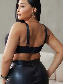 Plus Size Women Lace Patchwork Underwire Bra, Comfortable & Sexy, Suitable For Outerwear, Daily Wear, Dates, Parties