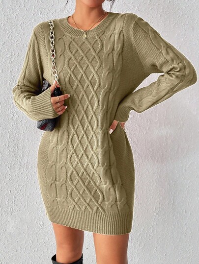 Rafferiza Women's Twist Knit Sweater Dress For New Year Clothes