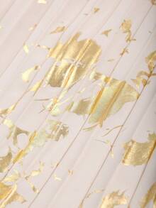 Franclia 大码女式常规法式褶裥金箔长裤，春秋季 - 杏色 - 查看 5