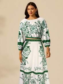 CAJUNI 女士休闲热带彩色印花A字裙 - 彩色 - 查看 6