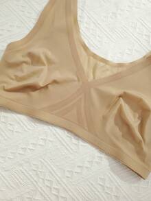 Ultrathin Sheer Seamless Bra - Khaki - View 9