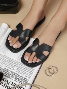 SHUZIA Women's Fashionable Flat Sandals Holiday Vacay Vibe For Summer Shoes Spring Shoes Spring Break Easter Vacation Shoes Casual Shoes Beach Shoes Mother's Day Present For Christmas Valentine's Day - Black - View 4