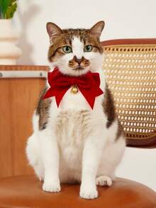 PETSIN 1pc Bow Decor Pet Necklace - Red - View 6