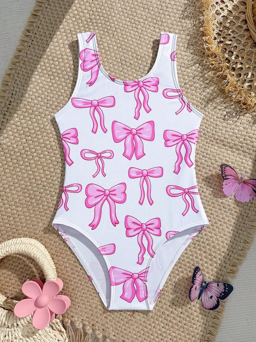 SHEIN Đồ bơi một mảnh nhanh khô cho bé gái, đồ bơi đi biển dành cho bé từ 4-7 tuổi