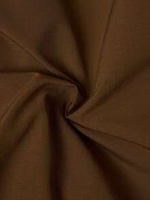 Elaquor Conjunto de 2 piezas de camisa y pantalones de talla grande de unicolor, con botones delanteros, de estilo casual y versátil - Marrón - Ver 4