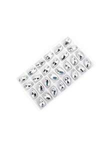 Slim Water Drop Shape Glass Multi Colors Shape Shiny Handmade Sewing Crystal Hand Sewn Rhinestone Decoration Beads Flat Back With Holes Gems DIY Accessories Sew On Stones Strass For Decorating Clothes, Dress, Bags, Shoes, Brooches, Earrings, Handicrafts