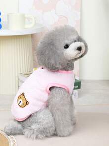 PETSIN 蓝色甜美淑女风 Hellochonglegu 微笑图案透气轻便夏季宠物背带胸背带，适合小型至中型犬猫 - 粉色 - 查看 5