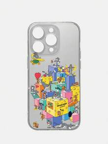 TOM & JERRY X SHEIN 1 Stück Katze und Maus Cartoon Co-Branded hochwertiges Handyhülle, einfaches Weiß, präzise Löcher Anti-Drop Modisches Design, Halloween und Weihnachten Geschenkidee kompatibel mit iPhone 17/16/15/14/13/12/11 und Galaxy S25/24/23 - Transparent - Übersicht 3