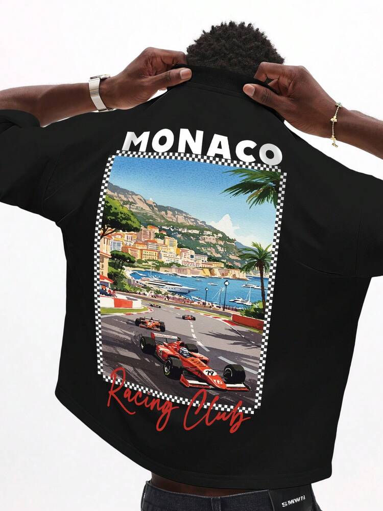 Monaco Racing Circuit Graphic Printed Boxy Tee