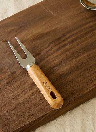 Cirelle 1 adet Meyve Çatalı, Profesyonel Mutfak Ahşap Saplı Paslanmaz Çelik Aletler, Pişirme, Yemek Pişirme, Şef Hediyesi, Dayanıklı Mutfak Gereçleri, Ev Restoran Yükseltme