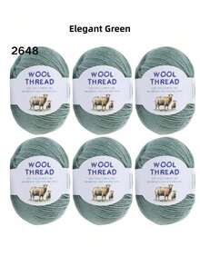 6卷300克澳洲美利奴羊毛纱线，70%美利奴羊毛，30%抗起球纤维，柔软舒适透气，色彩鲜艳，适用于编织毛衣、背心、手工艺品和DIY手工材料。