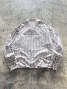 AXEPEAK 男士休闲格子印花纽扣衬衫 - 白色 - 查看 2