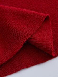 Tween Girls Colorblock Polo Collar Long Sleeve Sweater Dress - Red - View 8
