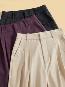 Anewsta Bộ 3 quần ống rộng có túi, kiểu dáng hiện đại, tối giản, thời trang, màu be, xanh navy, nâu, thích hợp cho kỳ nghỉ/năm mới. - Nhiều màu - Xem 6
