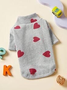 PETSIN 1 件宠物服装，狗/猫连帽衫，适合小型宠物，情人节 - 灰色 - 查看 2