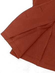 EMERY ROSE Women's Elegant Solid Color V-Neck Suit Vest For Commuting - Redwood - View 7