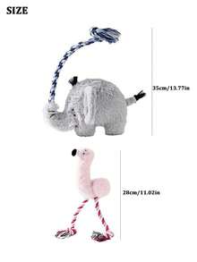 PETSIN 1pc Hemp Rope Grinding Dog Toy With Sound Training, Bite Resistant Toy, Teddy Bear, Small Dog, Pet Dog Toy, Simulation Elephant, Simulation Animal Toy - Multicolor - View 10