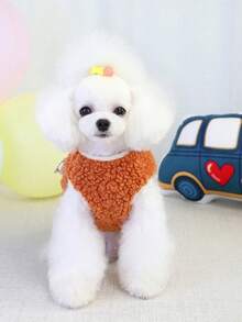 PETSIN Áo nỉ nhung lấy cảm hứng từ ông già Noel dành cho chó và mèo nhỏ - Áo nỉ siêu dày cho ngày lễ có khóa an toàn, trang phục Giáng sinh cho chó con, mèo con, giống gấu bông, tuyệt vời cho những ngày lạnh, tiệc tùng ngày lễ và thoải mái trong nhà - Màu Cam san hô - Xem 4