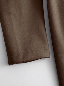 SHEIN Tall Abrigo largo y estilizador versátil para mujer de otoño/invierno de la serie alta - Café integral - Ver 7