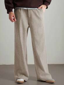 Airaco Men's Pleated Waist Belt Loop Casual Straight Loose Sweatpants - Grey - View 3