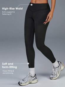 Fluxe Women's High Waist Yoga Pants – 29" Inseam, Tummy Control, Butt Lifting, Ultra-Soft 4-Way Stretch Fabric, Moisture-Wicking, Non-See-Through, Figure-Flattering Athletic Leggings For Workout, Running, Or Everyday Activewear - Black - View 5