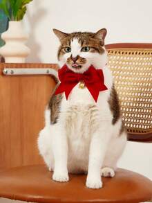 PETSIN 1pc Bow Decor Pet Necklace - Red - View 5