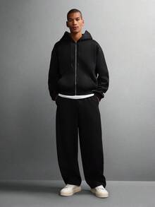 SUMWON Men Zip-Up Hoodies,Men's Stylish Zip-Up Hoodie, Exquisite Knit Design, Ideal For Casual Wear, Sports, And Urban Exploration - Black - View 5