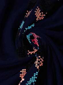 SHEIN LUNE 大尺碼女士幾何印花V領休閒背心裙，夏季