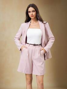 BizChic Áo khoác vest nữ cổ khoét cài đơn hàng mới mùa đông & hè 2025, phong cách retro sang trọng, giản dị, đi làm, lãng mạn, trang phục Giáng sinh năm mới thập niên 90, váy dự tiệc thanh lịch cho lễ Tạ ơn, thời trang tốt nghiệp bãi biển, đa năng, tối giản, lãng mạn, thích hợp cho khách dự tiệc cưới, chủ nhà, hẹn hò, tiệc tùng, hòa nhạc, bữa nửa buổi, sân bay, nhiều dịp - Hồng - Xem 1