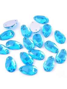 Slim Water Drop Shape Glass Multi Colors Shape Shiny Handmade Sewing Crystal Hand Sewn Rhinestone Decoration Beads Flat Back With Holes Gems DIY Accessories Sew On Stones Strass For Decorating Clothes, Dress, Bags, Shoes, Brooches, Earrings, Handicrafts