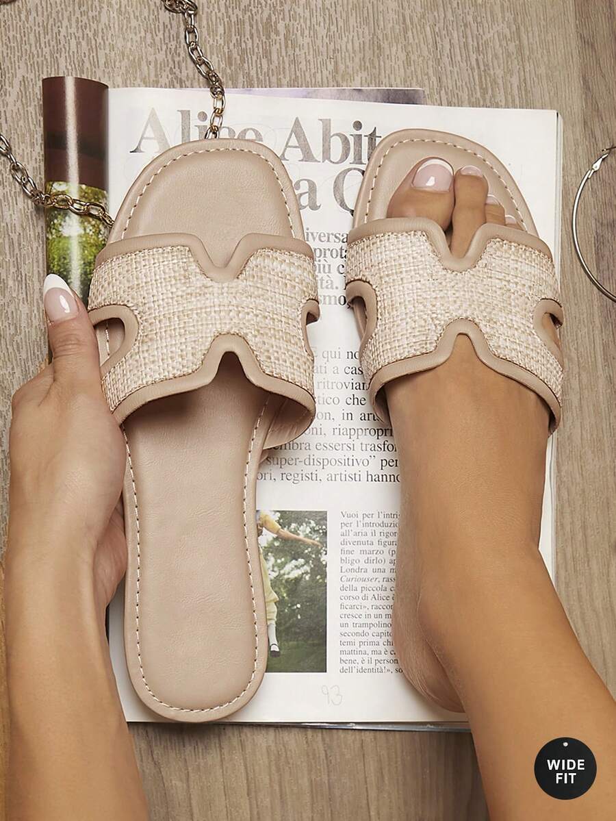 SHUZIA Sandal đế bằng dệt kiểu Bohemian dành cho nữ, hoàn hảo cho kỳ nghỉ và du lịch, giày mùa hè, giày mùa xuân, kỳ nghỉ xuân, lễ Phục sinh, quà Ngày của Mẹ, quà Giáng sinh, quà Ngày Valentine, cỡ rộng. - Màu be - Xem 1